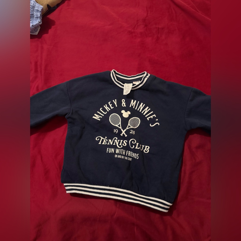 H&M Navy Mickey & Minnie's Tennis Club Sweatshirt - 12M